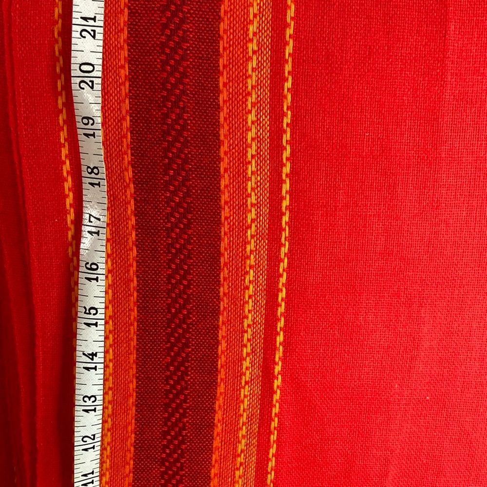 Vintage orange 70βs tablecloth. orange stripes down side & middleβ 62 x 102 404